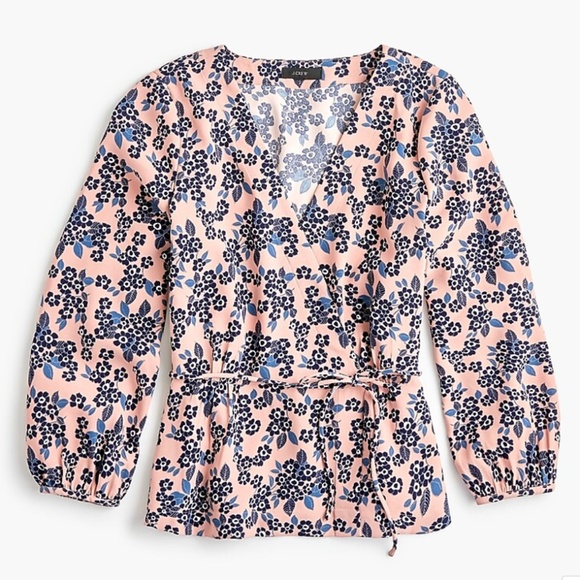 ✨Host Pick✨ J.Crew Drapey crepe faux-wrap top - Picture 1 of 2